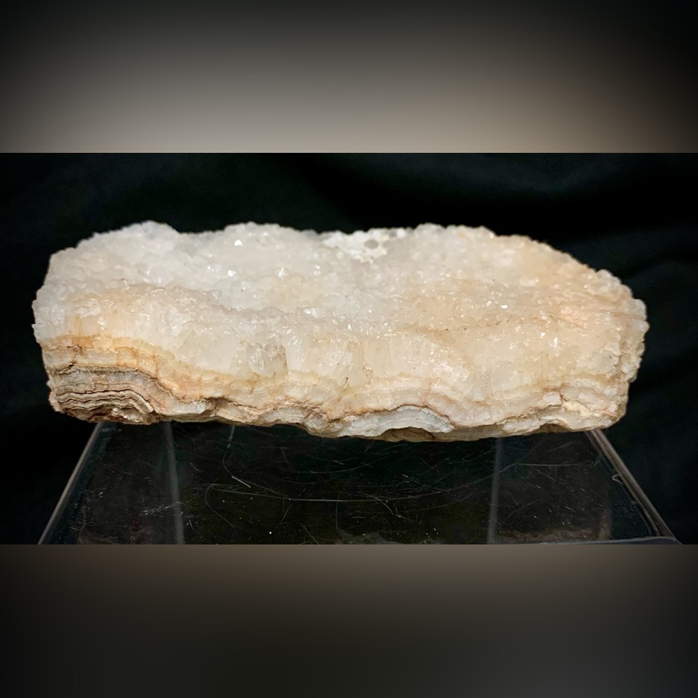 💗Sparkly Layered Calcite / Onyx Druzy Slab – Natural Crystal Specimen ✨